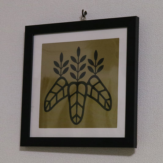 武将家紋額 豊臣家 太閤桐 金x黒