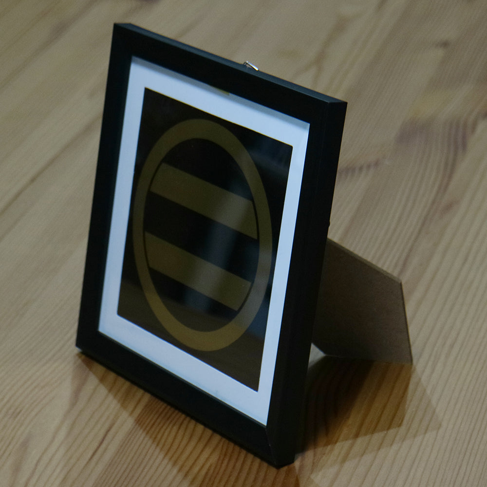 武将家紋額　今川家（今川義元）　黒x金